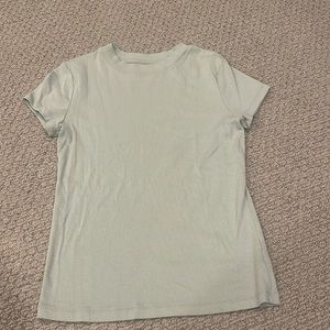 A new Day ribbed tshirt in sea foam green. Size M